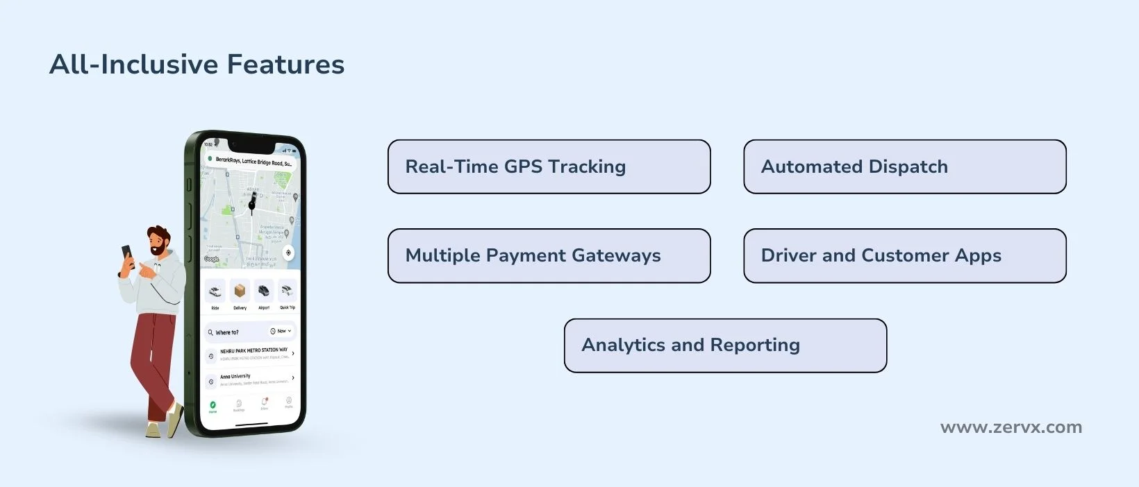 White label taxi dispatch software features